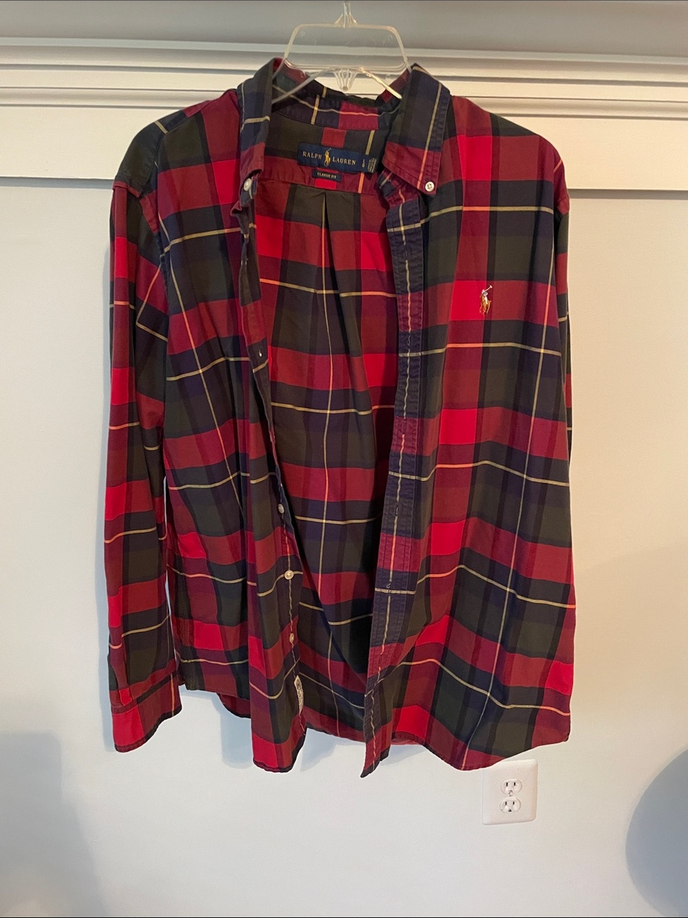 Ralph Lauren Red, Navy & Yellow Plaid Button-Up
